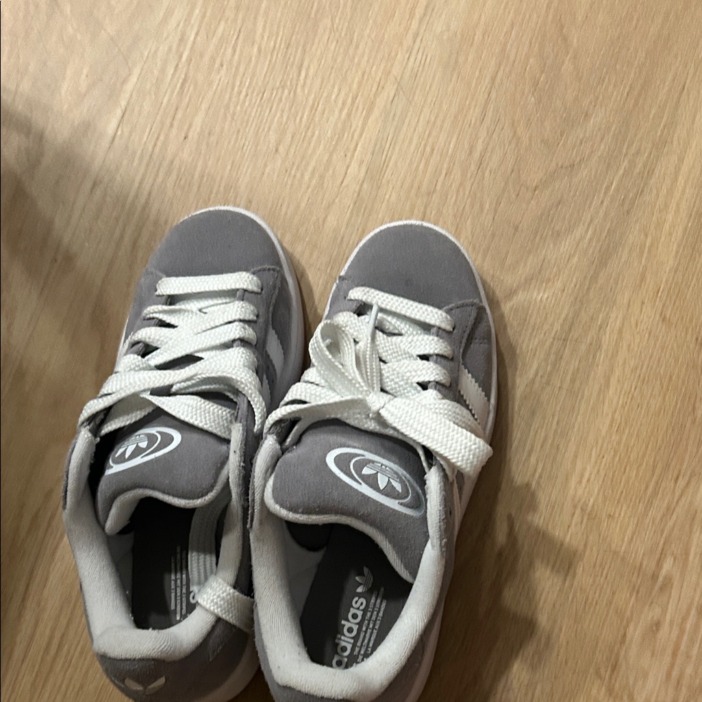 Adidas Kids Gray And White Sneakers